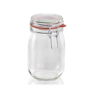 Leifheit 1140ml Glass Jars With Clip Top Fastening Seal