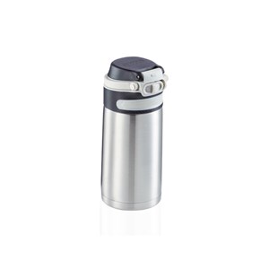 Leifheit Thermo Insulated Flip Mug 350ml Stainless Steel Silver