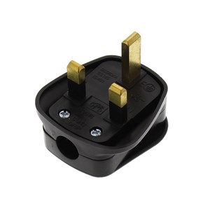 13 Amp 230V UK 3 Pin Black Rewireable Plug