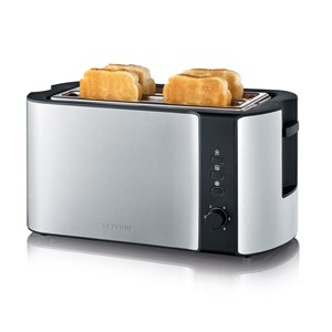 Severin AT2590 4 Slice Long Slot Stainless Steel Toaster 1400W