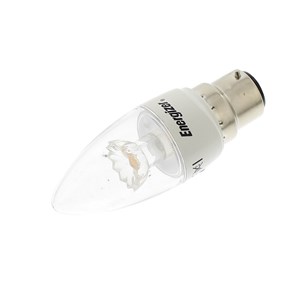 LED Candle Lamp BC B22 5.9W 470 Lumen Warm Light 2700K Clear