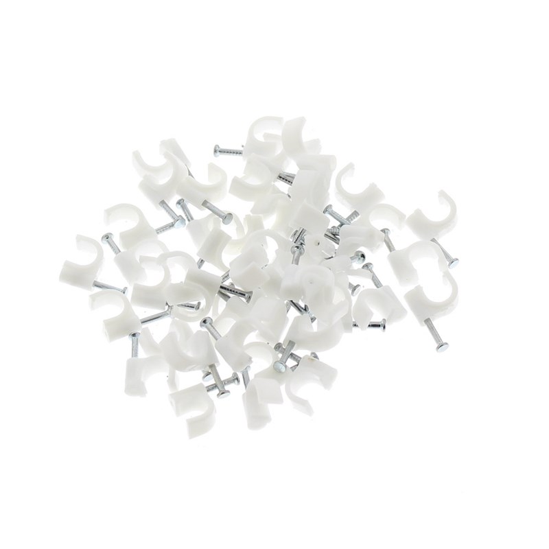 Homespares | Cable Clips & Ties Cable Clips: Round: 7mm Pack of 50 ...