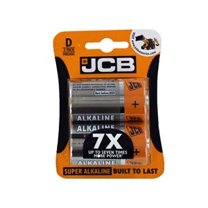 JCB Super Alkaline D Battery Pack Of 2