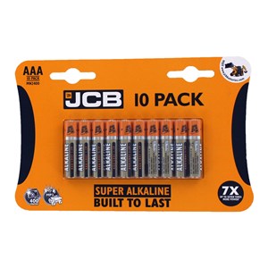 JCB Super Alkaline LR03 MN2400 AAA Battery Pack of 10