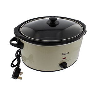 Swan Slow Cooker Cream 5.5 Litre